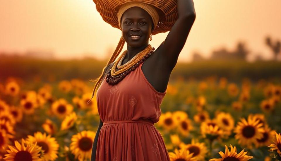 Femme Nigeria Tournesols