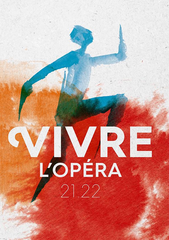 Vivre l'Opéra 21-22 silhouette dessinée d'un homme qui court
