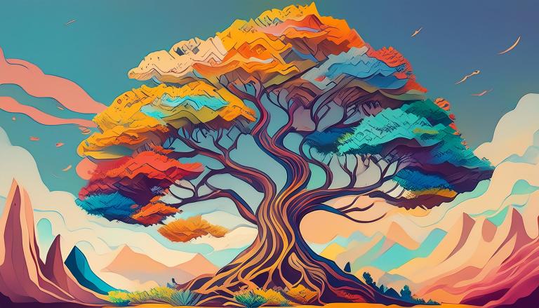 arbre multicolore