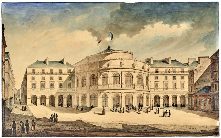 Aquarelle du théâtre de Rennes par Charles Millardet_musée de Bretagne Aquarelle du théâtre de Rennes par Charles Millardet